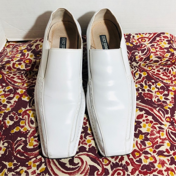 Stacy Adams White Slip On Dress Shoes Size 13 - Picture 2 of 9
